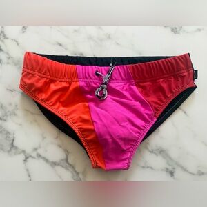 Barcode Neon Red, Pink and Orange Swim Bikini